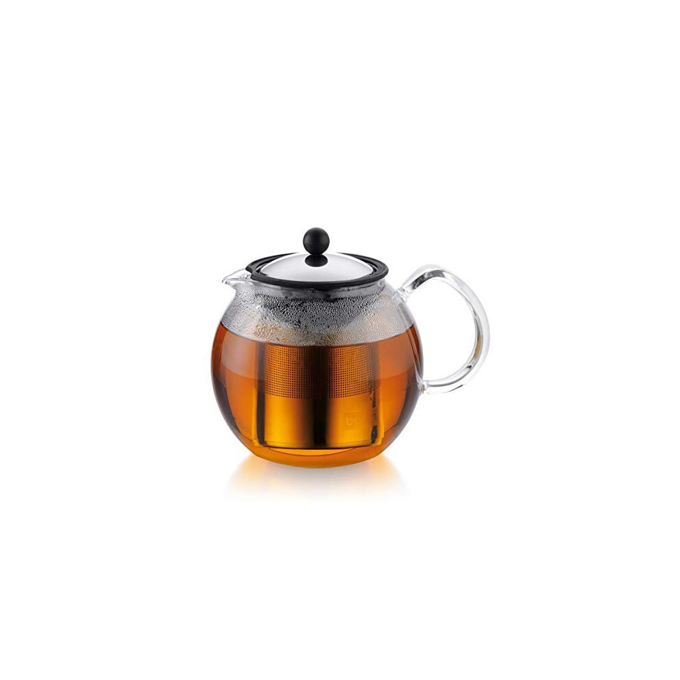 ASSAM Tea Press Permanent Filter Glass Handle 15 L51 oz Shiny Stainless Steel