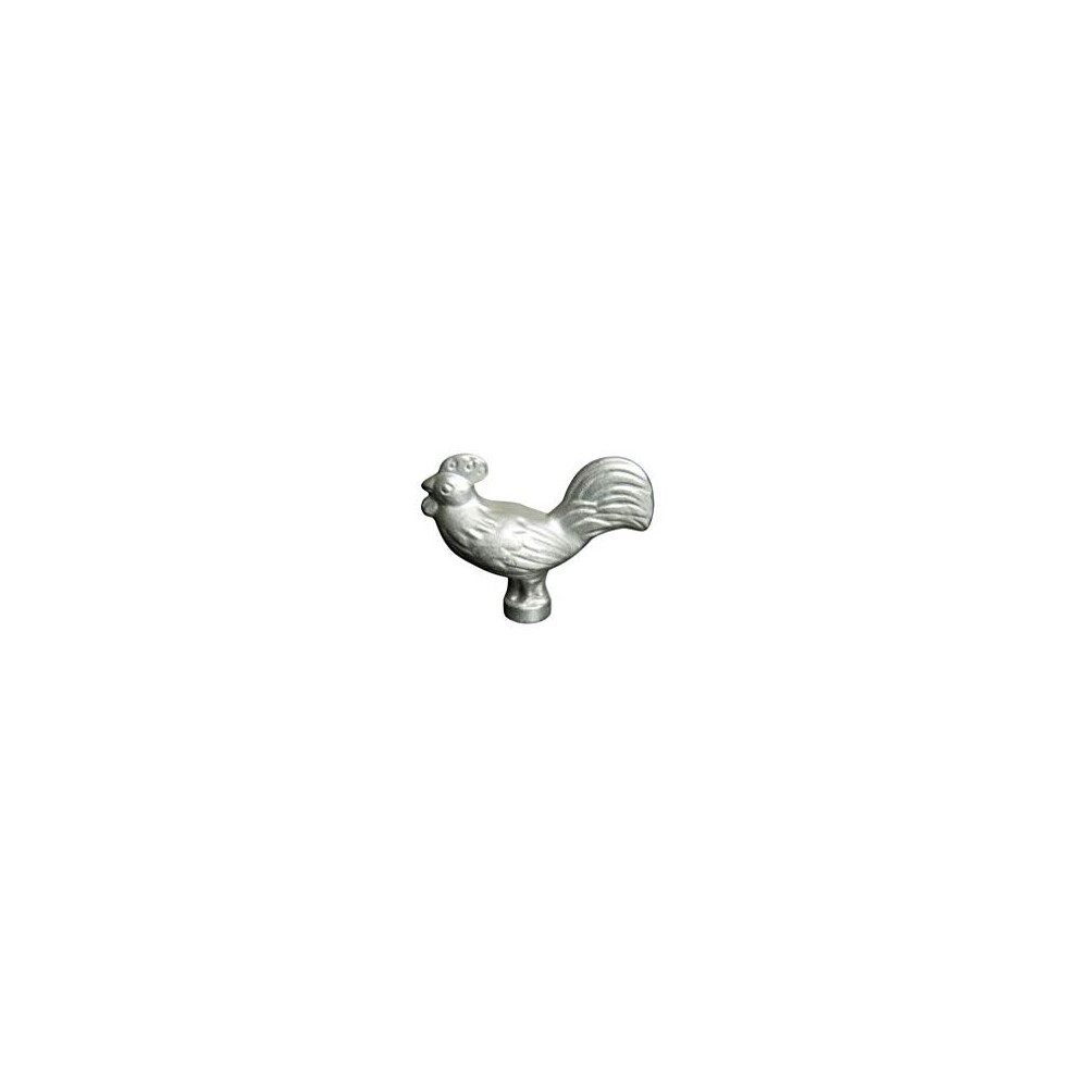 405093460 Rooster Lid Knob Cast Iron Silver