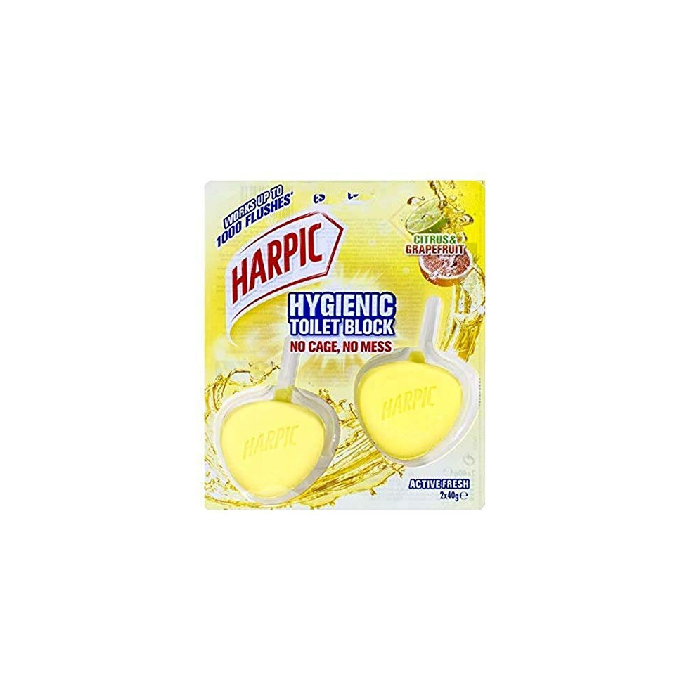 Hygienic Toilet Rim Block Twin pack Citrus and Graperuit Pack of 6