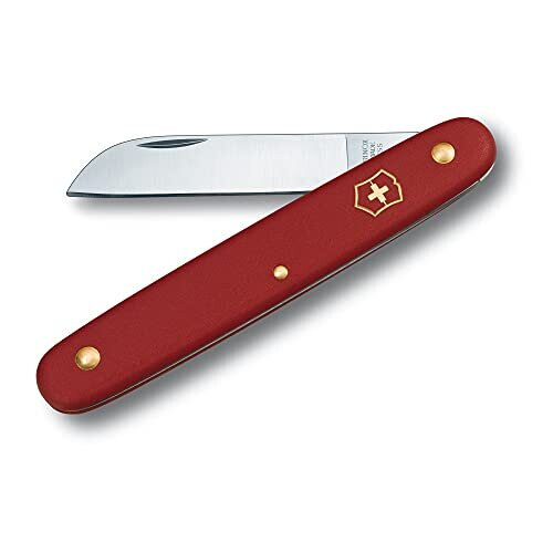 Victorinox Garden Floral Knife Swiss Made Straight Blade Stainless Steel Red