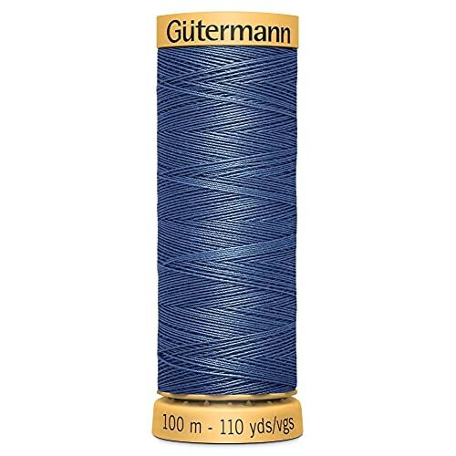 Gütermann 2T100C5624 Mid Blue Cotton Sewing Thread 100m