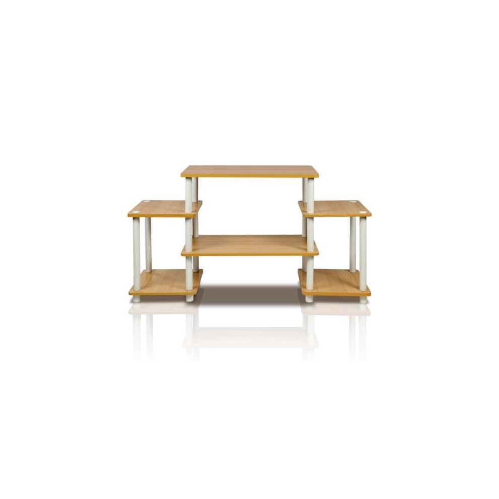 TurnNTube No Tools Entertainment Center TV Unit TV Stands BeechWhite