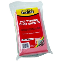 3 pack Coloured 12ft x 9ft 36m x 27m Polythene Dust Sheet Drop Cloth Dustproof Waterproof Ideal for Covering Protecting Floors Furniture When Painting