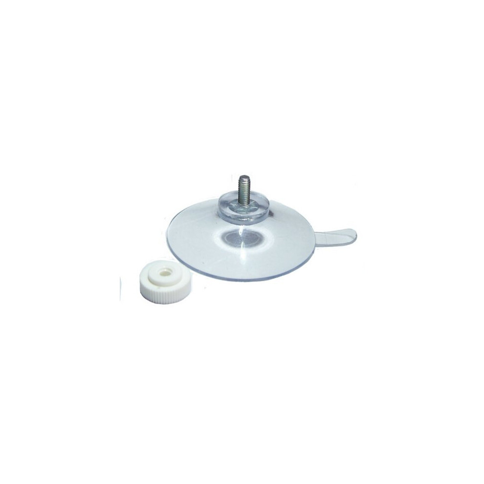 Suction CupsPacket of 4 52mm just over 2 suction cup with M4 screw 10mm with separate ridged nut standard cup sucker suckers plain clear vinyl PVC