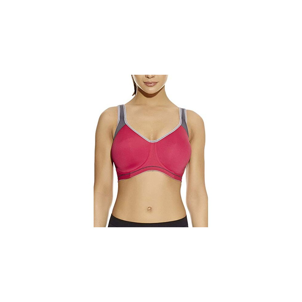 Active Sonic Moulded JHook Sports Bra Hot Crimson Pink 34G