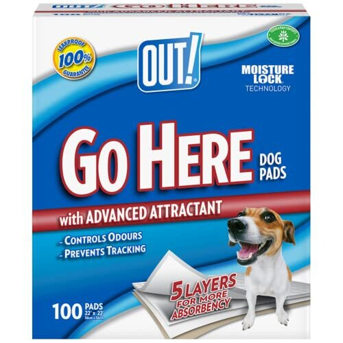 Go Here Absorbent Pet and Puppy Training Pads 100 Pads