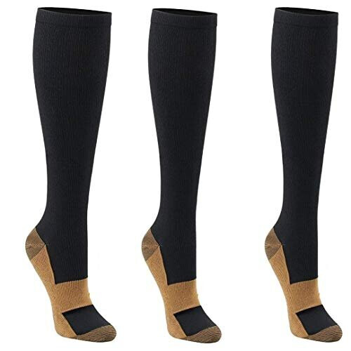 Copper Compression Socks Travel Knee High Varicose Veins Stocking SmallMedium 1