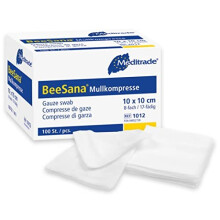 Gauze Swabs with Selvedge Cutting Edges NonSterile Cotton Pack of 100 8ply 5cmx5cm MeditradeWhite5 x 5cm