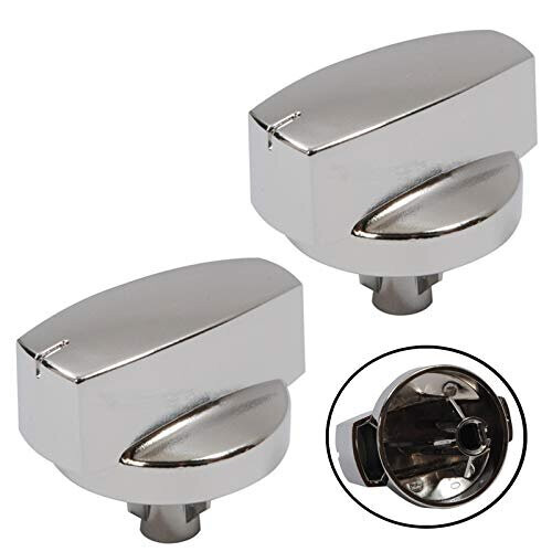 Belling Genuine Belling 444445412 444445413 1000DF Oven Cooker Knob Function Control Switch SilverChrome Pack of 2 Knobs