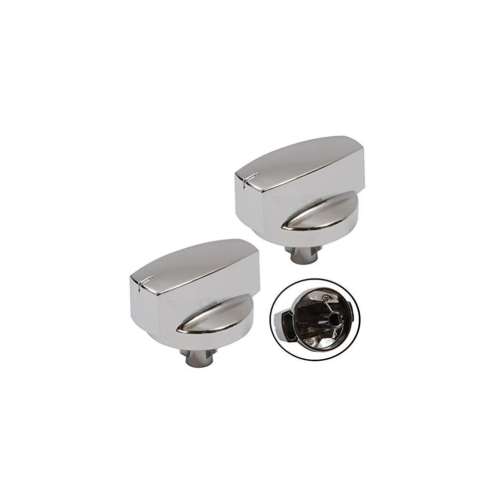 Genuine Belling 444445412 444445413 1000DF Oven Cooker Knob Function Control Switch SilverChrome Pack of 2 Knobs