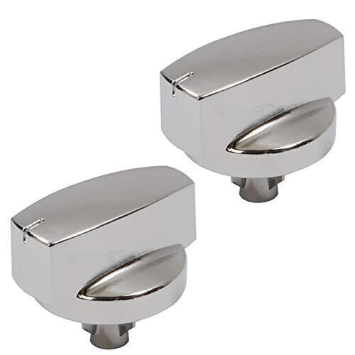 Belling Genuine Belling 444445412 444445413 1000DF Oven Cooker Knob Function Control Switch SilverChrome Pack of 2 Knobs 1