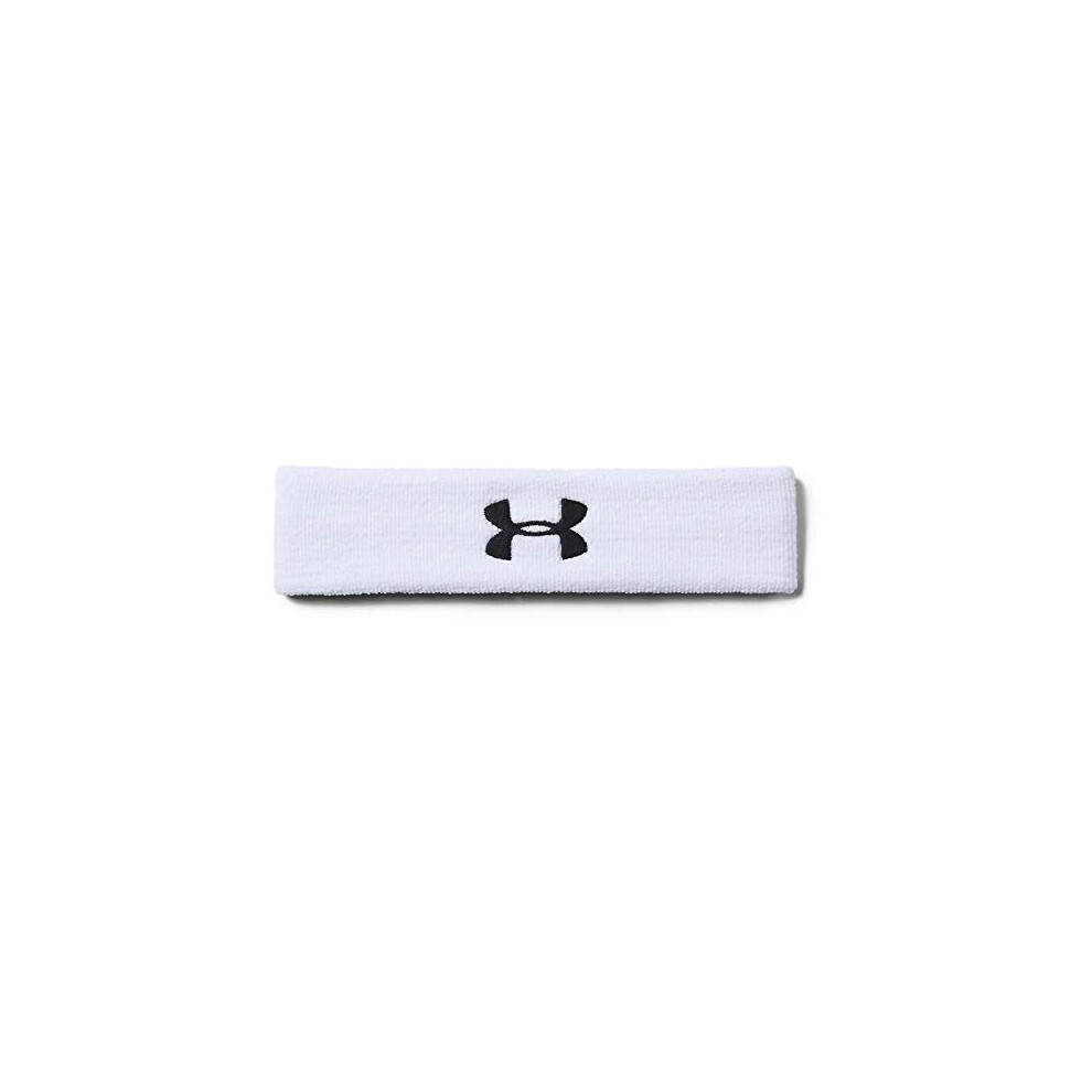 UA Performance Headband SweatWicking Headband Sweatband Men White WhiteBlack 100 one size