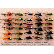 Trout Fly Fishing Flies 30 GOLD HEADED NYMPHS SET 33J