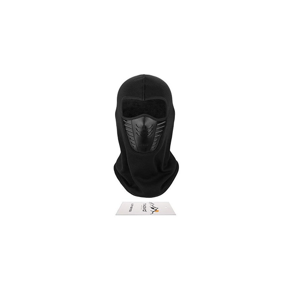 Warm Balaclava Full Face Mask Cover with Breathable Mesh Silicone Panel Winter Fleece Neck Warmer Wind Proof Fit Helmet Hat for Adults Elastic Size