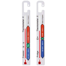 Twin Pack Fridge & Freezer Thermometers with Colour-Coded Safe Temperature Zones – Clear Readings for Fridge (0.5-5C) & Freezer (-30 to -18C)