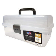 Artists Carry Caddy Box Translucent White Ideal storage for artists paintbrushes pencils paints pastels plus sewing and craft accessories