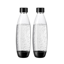 DuoPack Fuse 2x 1L KST bottle dishwasher safe BPA free replacement bottles for SodaStream Water bubbler with PET bottles black 9x172x29