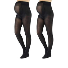 2 PAIRS Semi Opaque Maternity Tights Pregnancy Tights ComfortableMaternity Pantyhose 40 DEN MADE IN ITALY M Black Color
