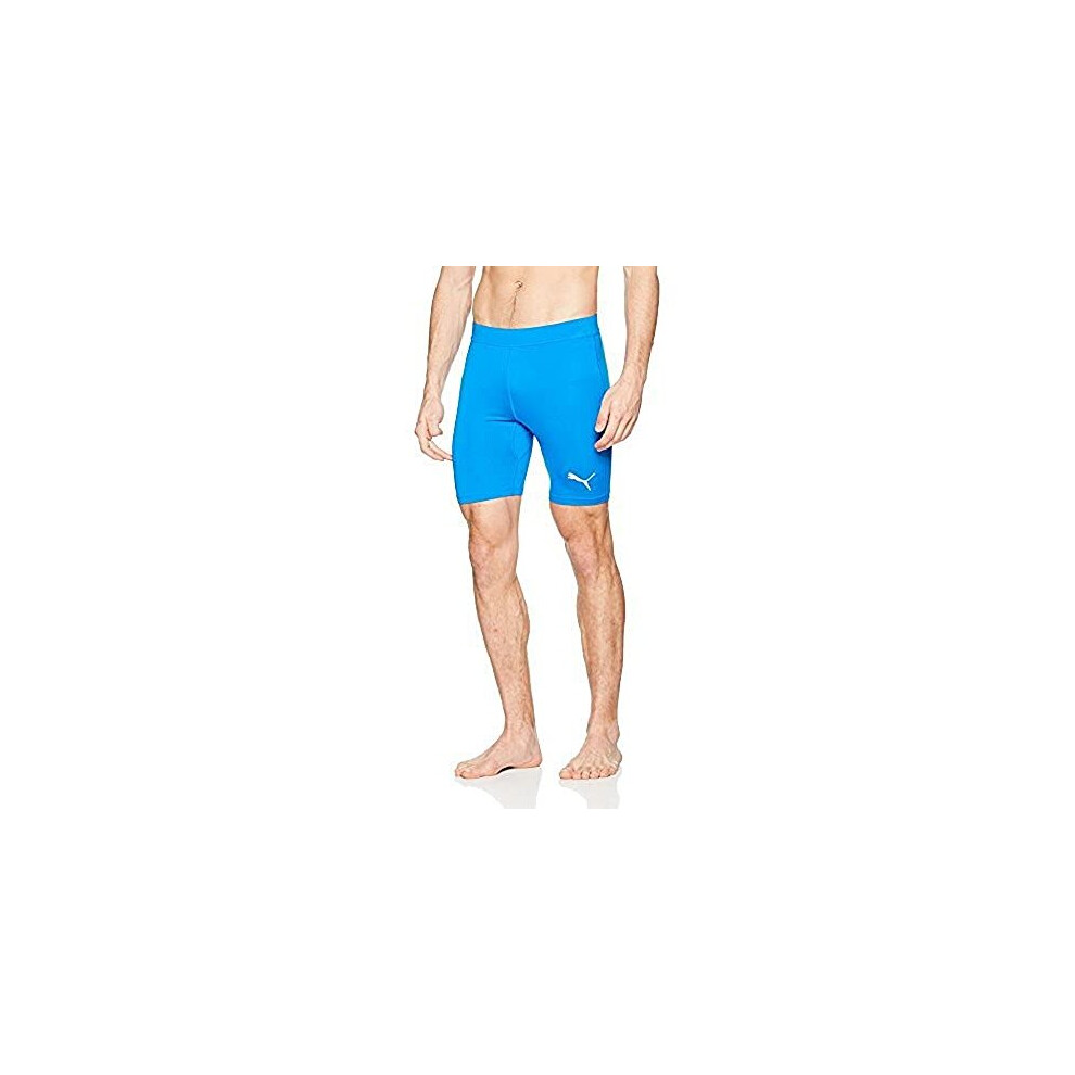 Mens LIGA Baselayer Short Tight Pants Electric Blue Lemonade XLarge