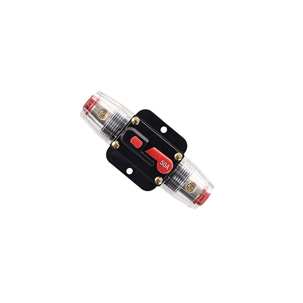 12V24v Dc 50 Amp Circuit Breaker Fuse Holder Inline Fuse Block For Car Audio Solar Inverter System Protection 50A 889250987114