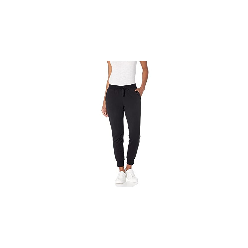 Womens French Terry Fleece Jogging Bottom Available in Plus Size Black S