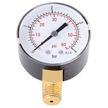Pressure Gauge For Fuel Air Oil Or Water 04bar 060psi NPT 14 NPT Bottom Mount 04 bar060psi 14 NPT