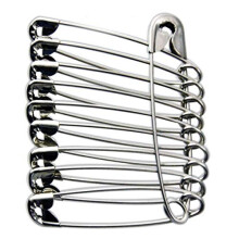 10 x Extra Large Safety Pins Kraft Craft Pins Size 4 55mm 10Pcs Silver