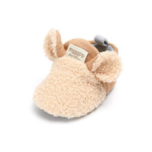 Baby Boys Girls AntiSlip Soft Sole Slipper Booties Infant Winter Warm Crib Shoes Khaki 612 Months