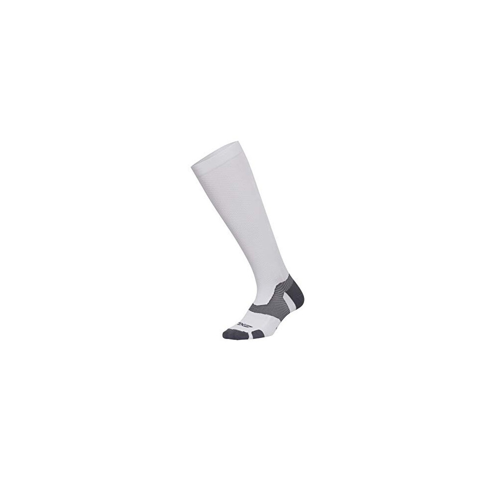 Unisexs Vectr Light Cushion Full Length Socks Compression WhiteGrey M1