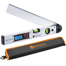 Neoteck hlinkov digitln hlomer 225 16palcov podsvcen LCD digitln s horizontln a vertikln bublinou strbrn