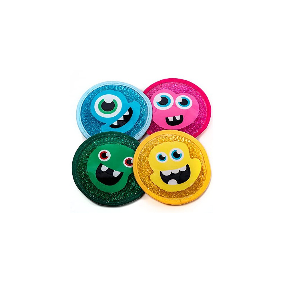Childrens Ice Pack 4 Little Monsters to Hold Them by The Hand Say Bye Bye to Boo Boos Ideal for Kids Injuries Including Fever Cuts Insect Bites