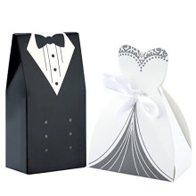 50 Pairs Wedding Candy Boxes Bride and Groom Gift Favour Bags for Wedding Occasions