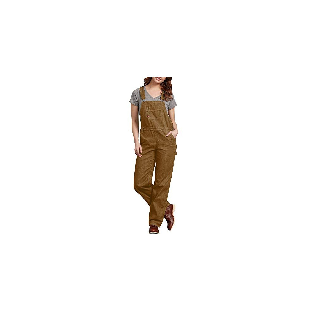 Womens Duck Bib Overalls Rinsed Brown Duck L UK