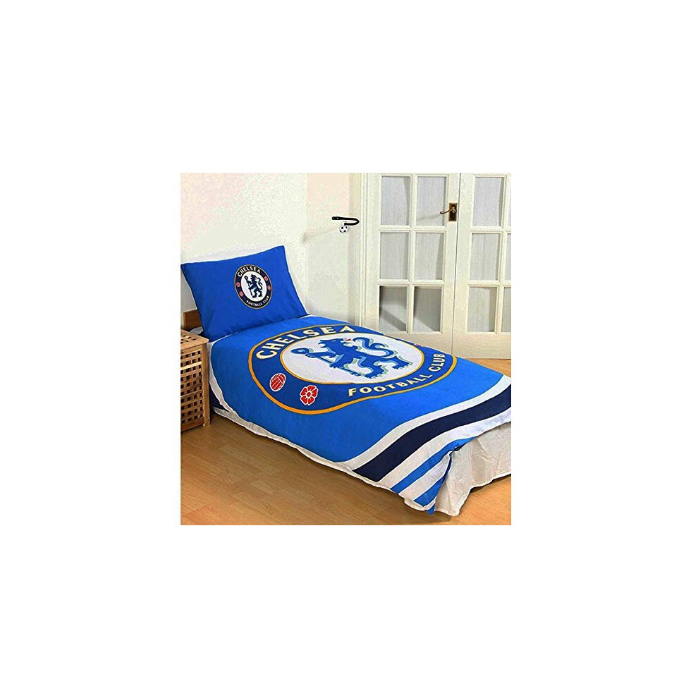 Official Chelsea FC Single Duvet Cover Set With Pillowcase Reversible