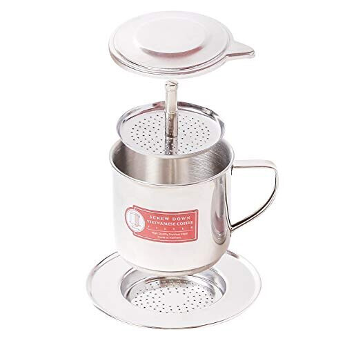 Vietnamese Coffee Filter Maker Press Screw Down Phin Made in Vietnam Authentic 1 Medium 8 oz 1