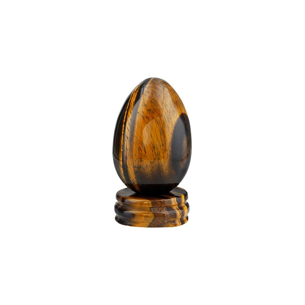 Tiger s Eye Stone Carved Eggs with Stand Healing Crystal Meditation Chakra Balancing Reiki Crafts Home Decoration