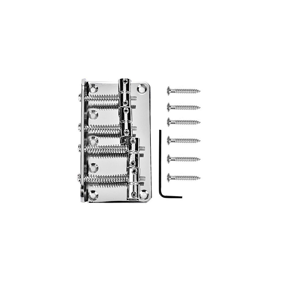 4 String Bass Guitar Bridge Professional Metal FourString Bass Bridge replacement for 4String Electric Bass GuitarSilver