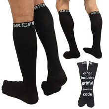 gr8ful Compression Socks for Men Women Fab for Running Calf Injury Shin Splints Achilles Tendonitis Travel Pregnancy Reduce Swelling Pain Aid Recovery