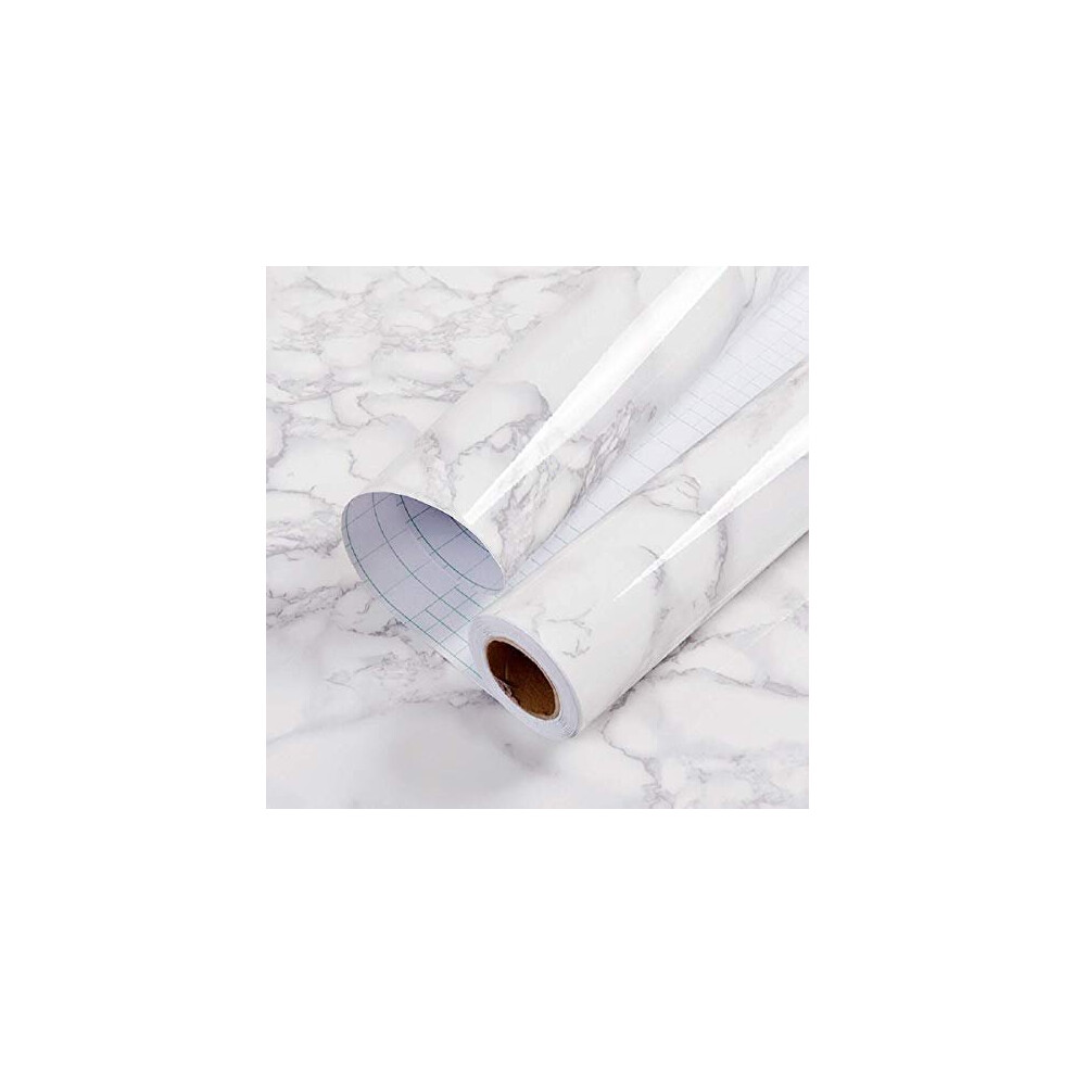 Marble Sticky Back Plastic 30cm X 2m Granite White Grey Contact Paper Self Adhesive Wallpaper Waterproof PVC Vinyl Film Upgrade Roll for Kitchen