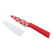 Funky Fruit Strawberry Colori NonStick Straight Paring Knife with Safety Sheath Stainless Steel