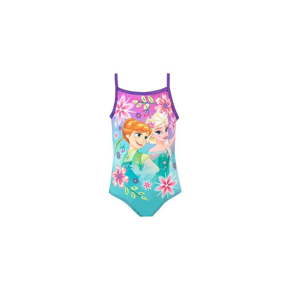 Girls Frozen Swimming Costume Princess Anna and Elsa Swimsuit for Kids Purple 34 Years