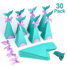 30 Pack Mermaid Party Favour Boxes Mermaid Party Supplies for Kids Girl Boys Birthday Party Baby Shower Decorations Bridal Shower Decorations with