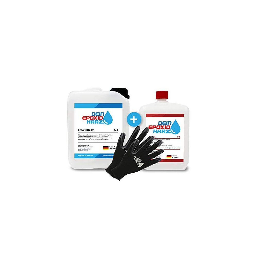 Epoxy Resin 45 kg Fibreglass Kit Professional Quality Clear Odourless Lamination and Resin with Hardener and Gloves incl English Instructions