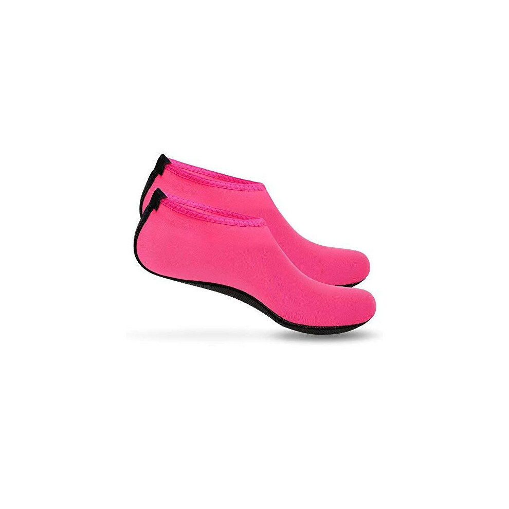 Water Sports Shoes Barefoot QuickDry Aqua Yoga Socks Slipon for Men Women Kids Pink L