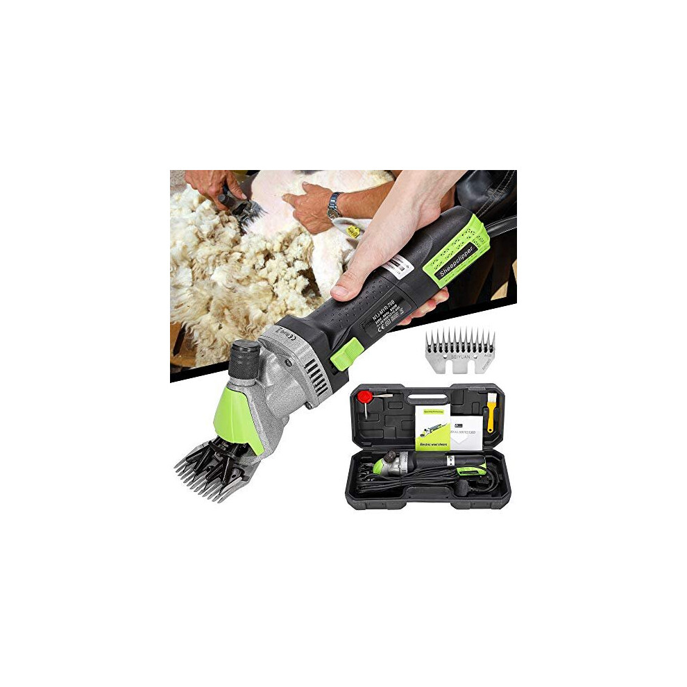 Electric Sheep Shearing Clippers 850W 2400RPM Professional GoatsAlpacaSheep Shear 6 Speed Blade Tightness Adjustment Lubricating Oil Included 220V 13