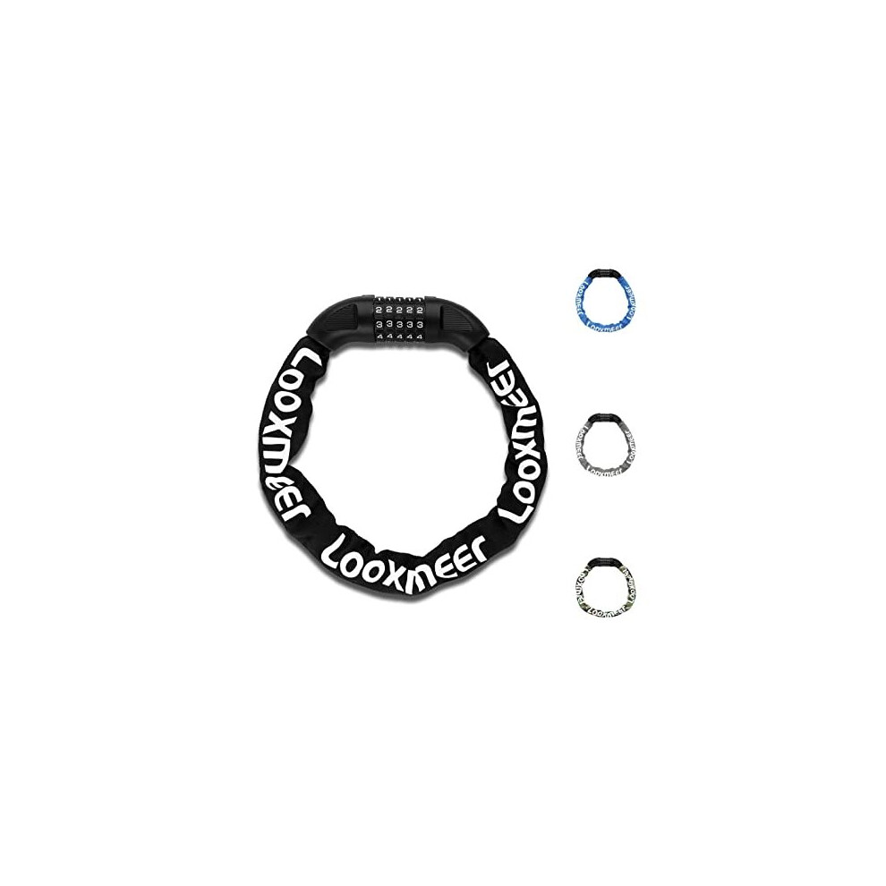 Bike Lock Heavy Duty Bicycle Lock 90cm High Security Chain Lock Combination Lock with 5Digit Codes 100000 Resettable Codes Strengthened Lock for