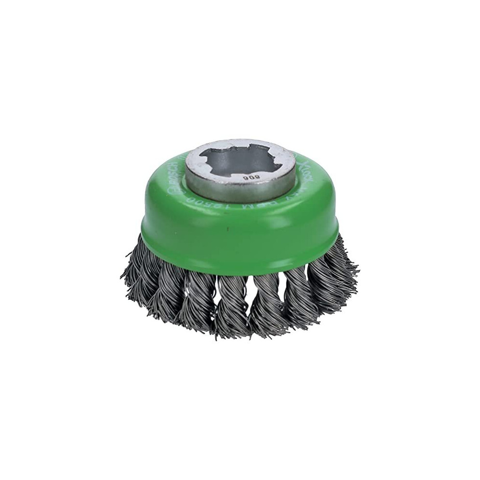 Bosch Professional Knotted Cup Brush For Inox Xlock Rust Diameter 75 Mm Wire Thickness 05 Mm For Diameter 125 Mm