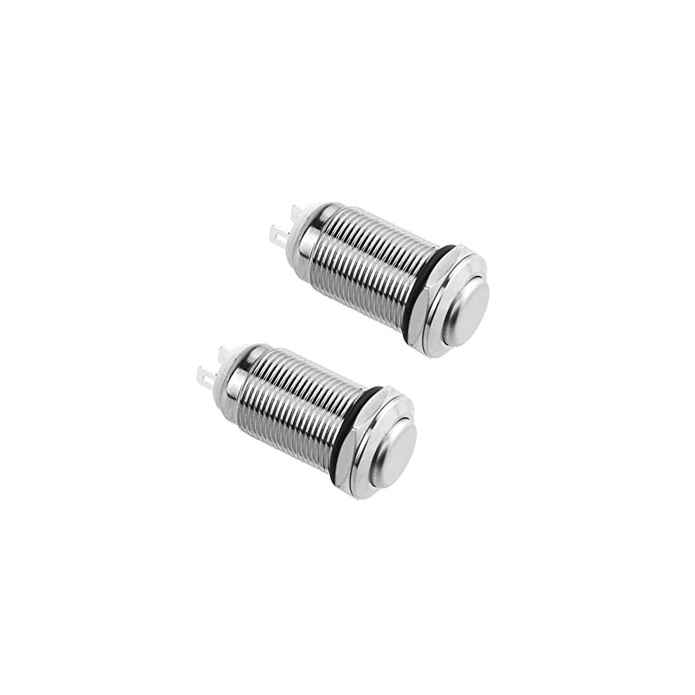 2 Pcs 12Mm Latching Waterproof Metal Push Button Switch On Off 3A 250V Ac 700713396673