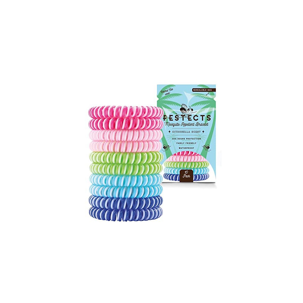 Mosquito Repellent Bracelet 10 Pack DeetFree Natural Anti Bug Wristbands for Adults Kids Lasts Up to 300 Hours Waterproof Mosquito Repellent Band