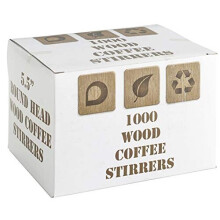 Dispo Wooden Coffee Stirrers - 1000 Pcs, 5.5 inch (140mm) Eco-Friendly, Biodegradable, No Splinters, Heat-Resistant